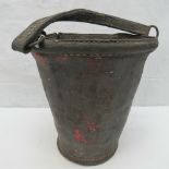 An all leather fire bucket, retains trac