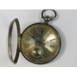 An open face keywind pocket watch, unsig