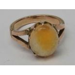 A rose gold set water opal dress ring, s