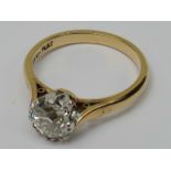 An old cut single stone diamond ring, ap