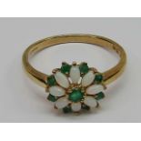 A opal and emerald floral cluster ring i
