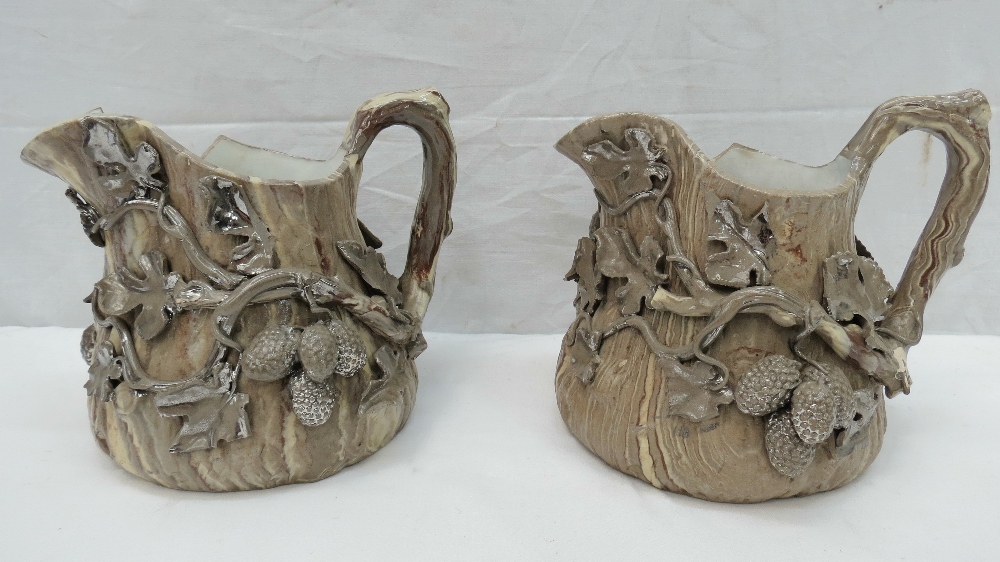 A pair of 19thC Boch Freres Keramis jugs