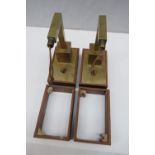 A pair of angular brass Art Deco style s