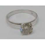 A single stone 1.26ct diamond ring, bril