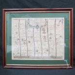 1675 strip map of the road from London t