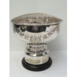 A silver plated rose bowl trophy (26cm d