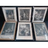 Six early 19th century engravings featur