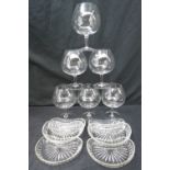 Six brandy balloon glasses together with