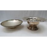 A large silver plated bowl the edge cast