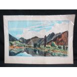 R.W. Wooley. Lago d' Idro. Unframed wate