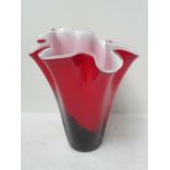 A large Murano glass handkerchief vase,