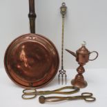 A 19th century copper Turkish coffee pot