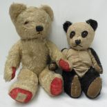 Two bears. A Chad Valley teddy, glass ey