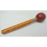 A homemade cricket ball auctioneers gave