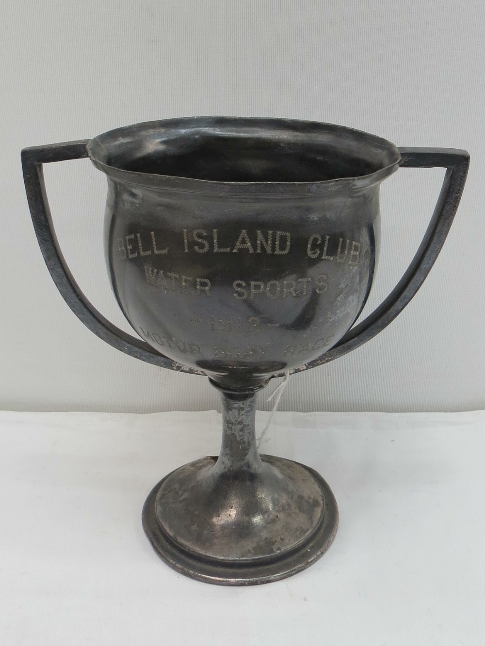 A Britannia metal plated trophy, engrave - Image 2 of 2