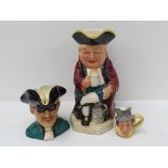 A musical Toby jug (23cm high) also a Di