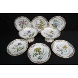 A quantity of six Spode gilded flower pl