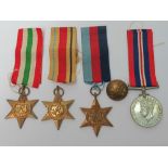 Four WW2 medals: A 1939-45 service medal