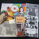 General ephemera relating to Ronnie Biggs, pair of cased glasses stamped R. Biggs and a selection of