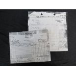 Photocopy invoice delivery notes for timber purchased by Ronnie Biggs. These are dated post