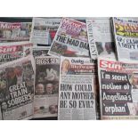 A quantity of newspapers containing articles relating to Ronnie Biggs, collected by Ronnie and