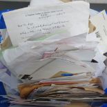 A large quantity of cards and fan letters, assorted paperwork etc from Mike Biggs (son) after