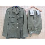 A WW2 British army tunic, trousers and p