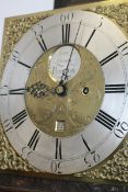 AN 18TH.C.OAK CASED 30 HOUR LONG CASE CLOCK WITH BRASS AND SILVERED DIAL SIGNED SAMUEL LOMAS,