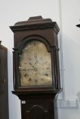 AN 18TH.C.MAHOGANY CASED EIGHT DAY BELL CHIMING LONG CASE CLOCK WITH THREE TRAIN MOVEMENT SIGNED