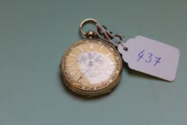 A LATE VICTORIAN 18CT.GOLD OPEN FACED POCKET WATCH, DATED B'HAM 1898.   £250-350