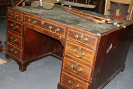 A GEO.III. MAHOGANY LARGE DESK