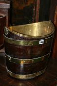 AN EARLY 19TH.C.MAHOGANY AND BRASS BOUND BUCKET