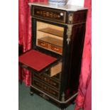 A 19TH.C.SECRETAIRE ABBATANT WITH INLAID DECORATION