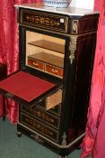 A 19TH.C.SECRETAIRE ABBATANT WITH INLAID DECORATION