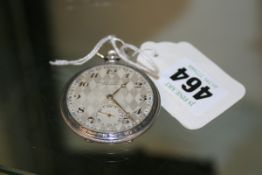 A CONTINENTAL SILVER CASED POCKET WATCH BY FAVRET WATCH CO, TAVANNES.