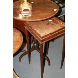 A REGENCY MAHOGANY TRIPOD TABLE AND A MAHOGANY GALLERY TOP KETTLE STAND