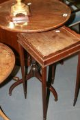 A REGENCY MAHOGANY TRIPOD TABLE AND A MAHOGANY GALLERY TOP KETTLE STAND