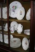 A QUANTITY OF FLORAL DECORATED VIENNA DINNER WARES,ETC