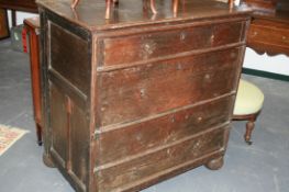 A LATE 17TH.C.OAK CHEST OF DRAWERS