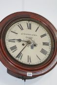 A VICTORIAN WALL CLOCK WITH STRIKING MOVEMENT SIGNED GANTER & SON, OXFORD