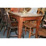 A LARGE ANTIQUE PINE SCULLERY TABLE