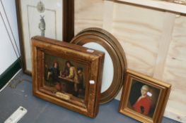 A PAIR OF MILITARY RELATED PRINTS, VARIOUS PORTRAIT PICTURES AND A GILT FRAMED PICTURE AFTER