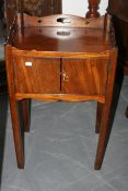 A GEO.III. MAHOGANY TRAY TOP NIGHTSTAND