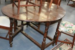 AN 18TH.C.OAK GATELEG TABLE