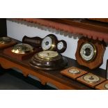 SEVEN VARIOUS ANEROID BAROMETERS