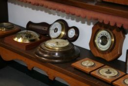 SEVEN VARIOUS ANEROID BAROMETERS