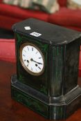 A VICTORIAN SLATE MANTLE CLOCK