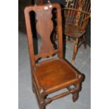 A PAIR OF 18TH.C.ELM PANEL SEAT SIDE CHAIRS