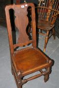 A PAIR OF 18TH.C.ELM PANEL SEAT SIDE CHAIRS