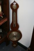 A REGENCY ONION TOP FUR GLASS BANJO BAROMETER